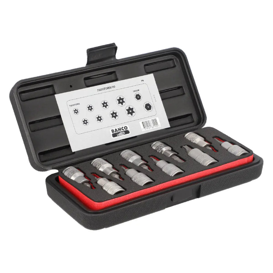 JUEGO DADOS ENC 1/2  10PZ TORX BAHCO 7809