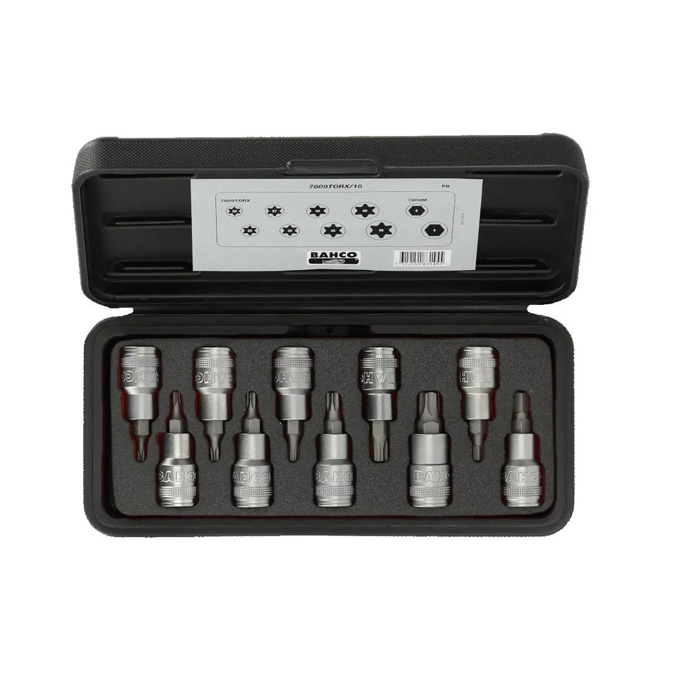 JUEGO DADOS ENC 1/2  10PZ TORX BAHCO 7809