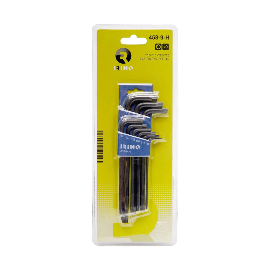 JUEGO LLAVES TORX T10 - T50 9 PZ LARGAS 458-9-H IRIMO