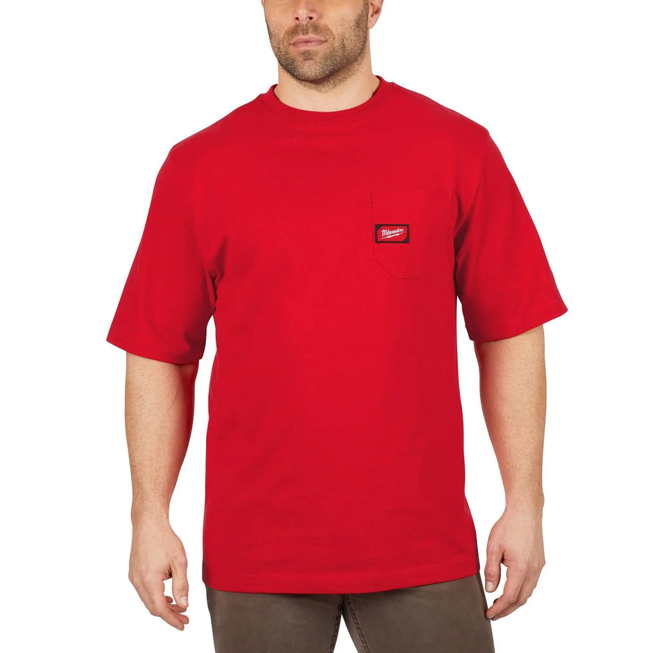 RED HEAVY DUTY T-SHIRT L 601R-L MILWAUKEE