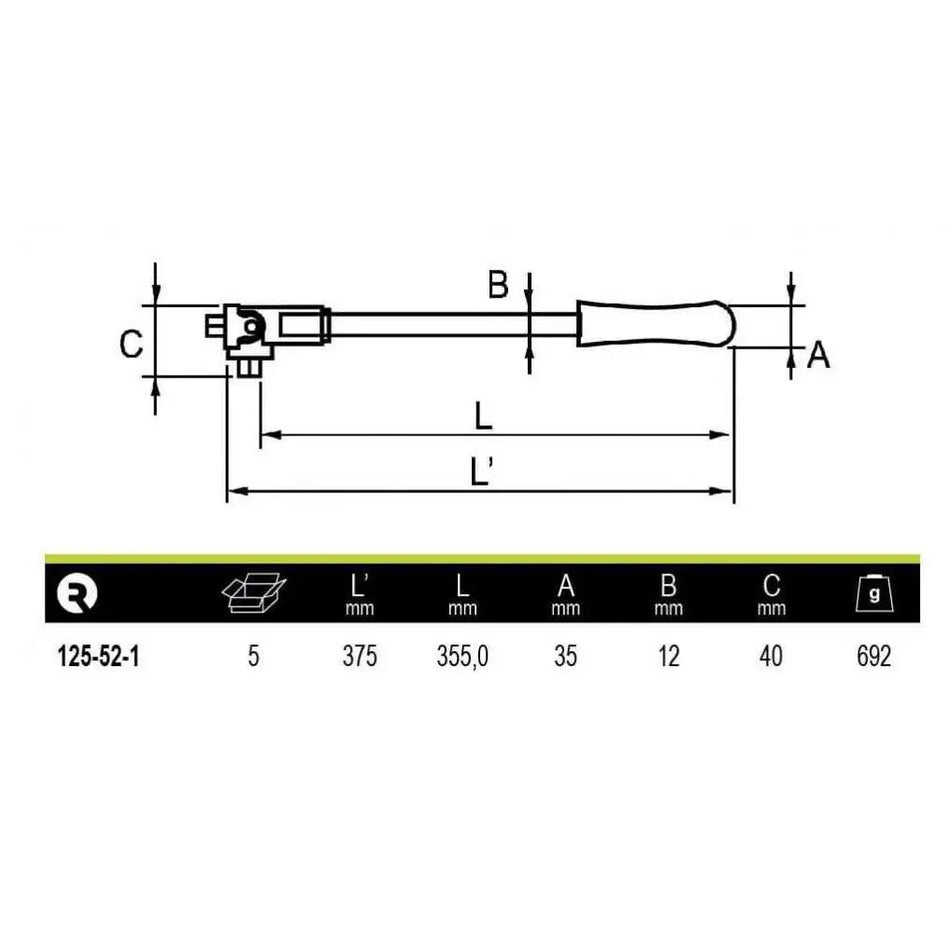 BARROTE ENC 1/2 ARTICULADO 14 PULG IRIMO 125-52-1