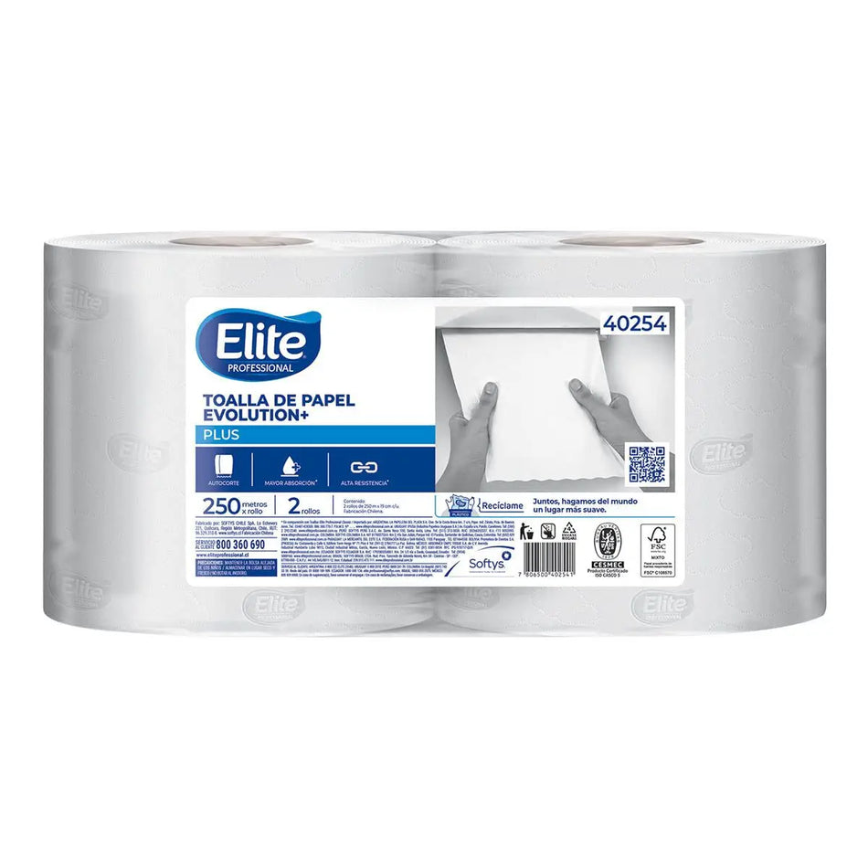 TOALLA PAPEL 250 MTS X 2 UNID ELITE EVOLUTION 40254