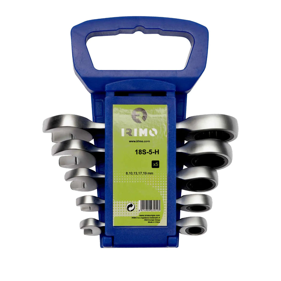 JUEGO LLAVES BOCA C/CHICHARRA 8 - 19 MM 5 PZ IRIMO 18S-5-H
