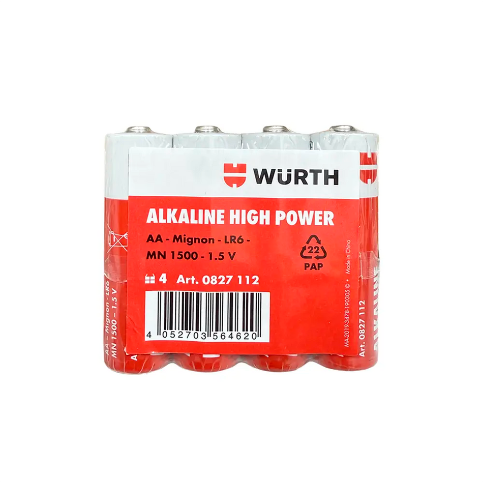 PILA ALCALINA WUTH AA X 4 UNID