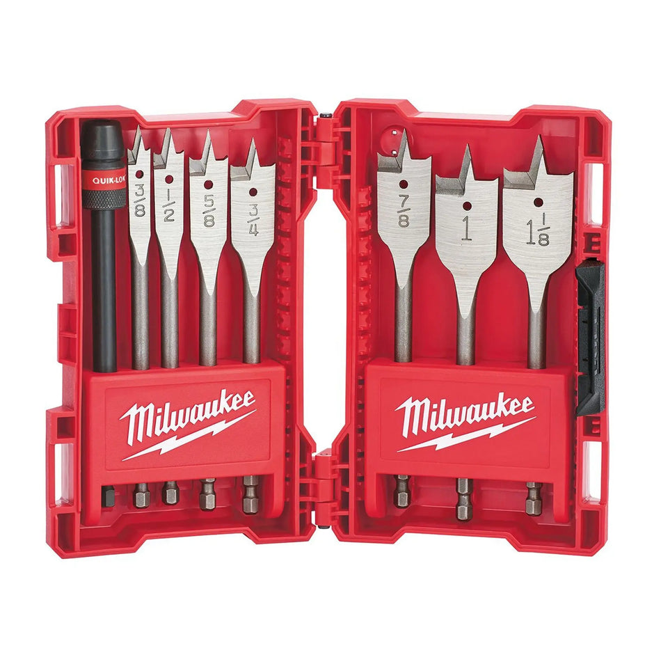 JUEGO BROCAS PALETA 3/8-1 PULG 8 PZ MILWAUKEE 49-22-0175