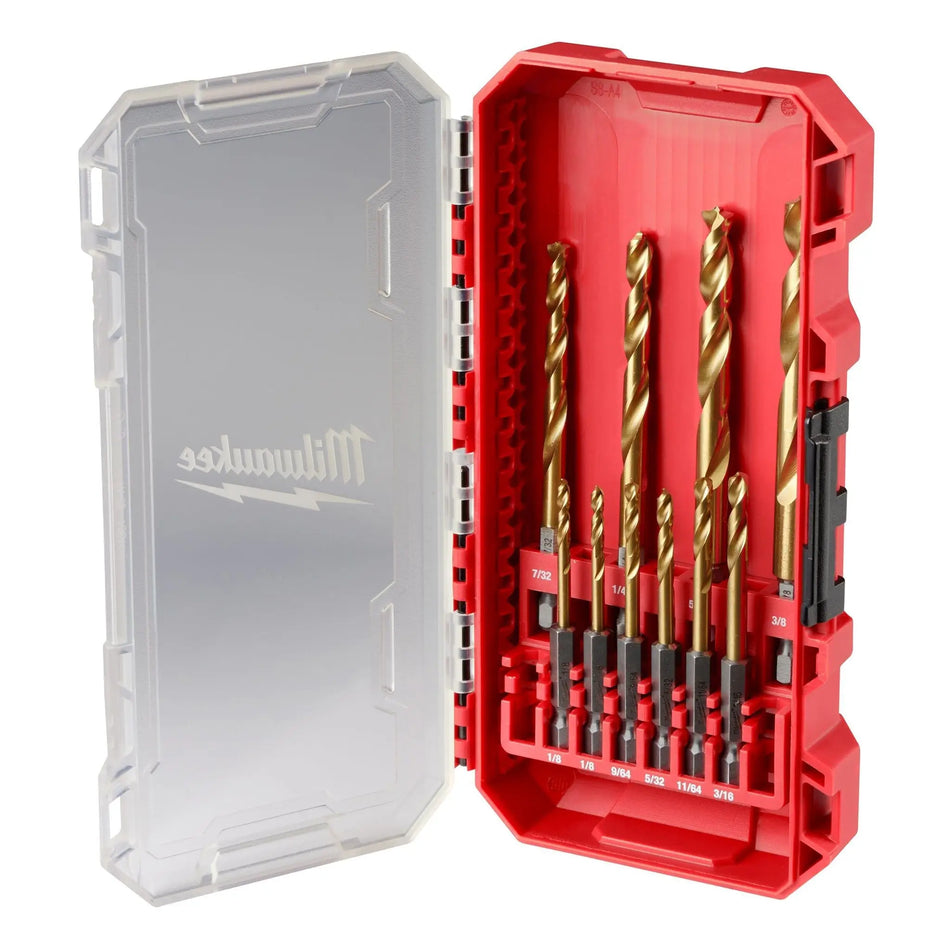 JUEGO BROCAS TITANIO 1/8-3/8 PULG TOMA HEX 10 PZ MILWAUKEE 48-89-4633