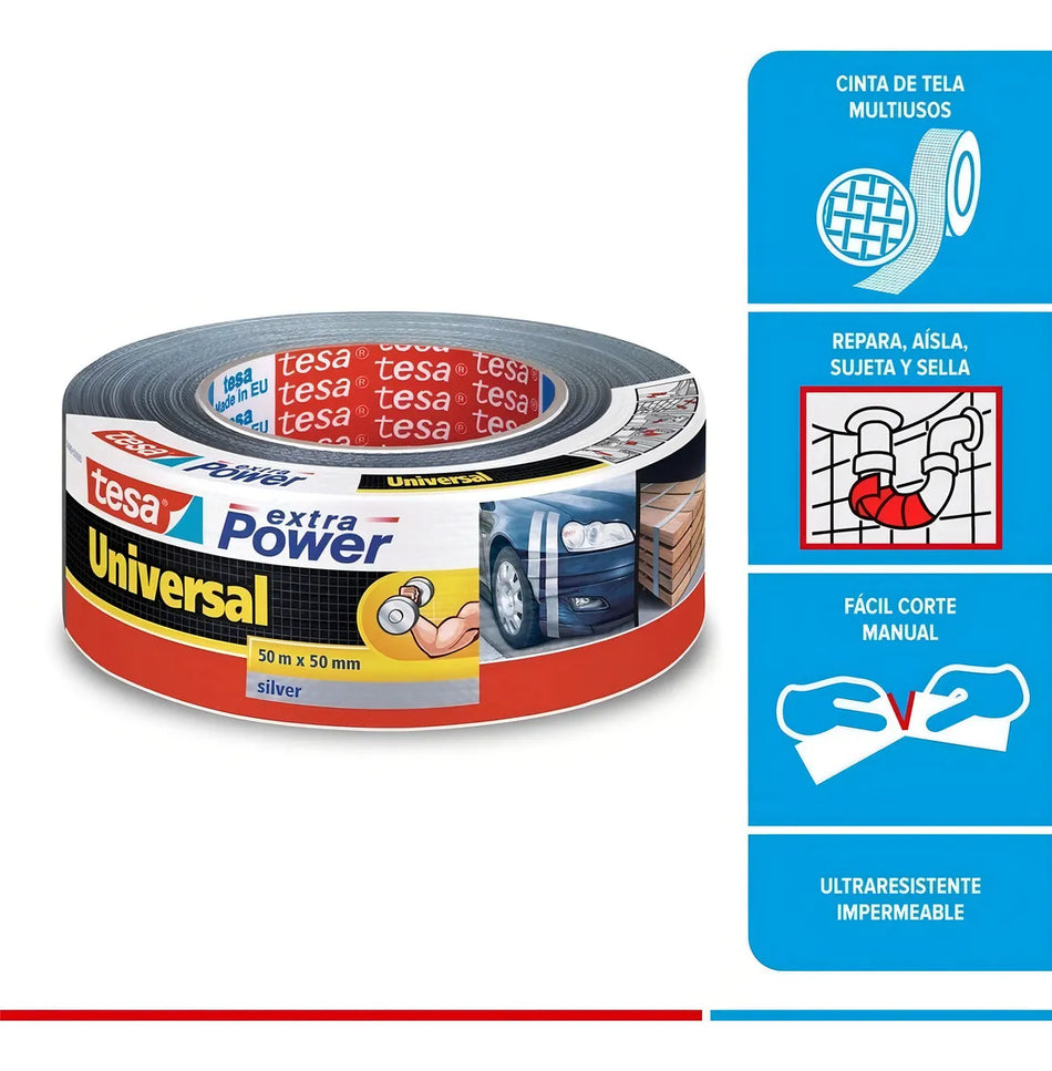 CLOTH TAPE 50 MM X 50 M GRAY TESA 56389-00000