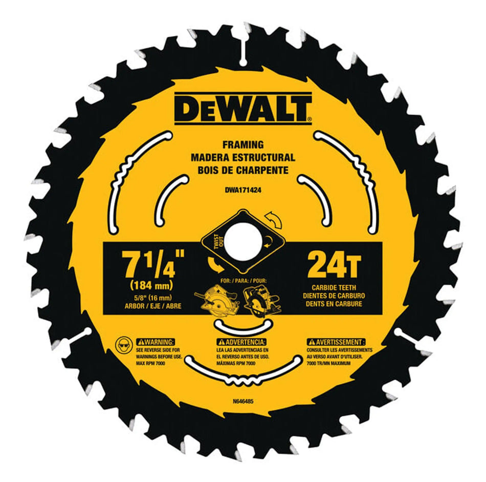 DISCO SIERRA 7.1/4 PULG 24 DT DWA171424 DEWALT
