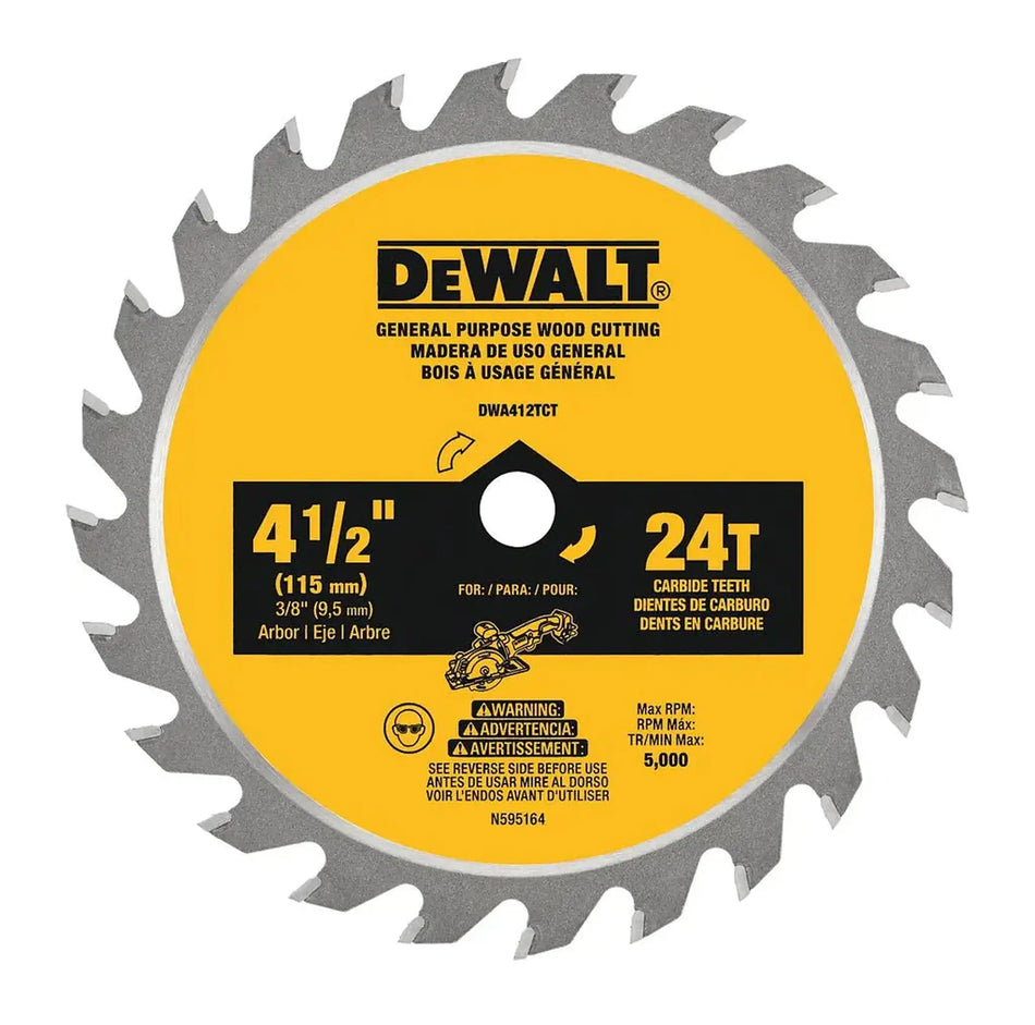 115 MM 24T TCT SAW BLADE DWA412TCT DEWALT