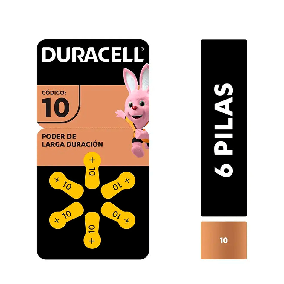 PILA TIPO AUDIFONO +10 BLISTER 6 UNID DURACELL