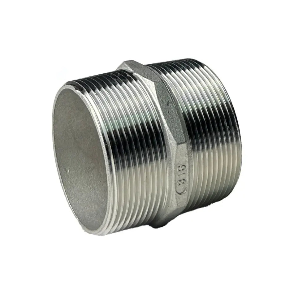 NIPLE TUERCA 1 X 1 NPT HE - HE INOX 316
