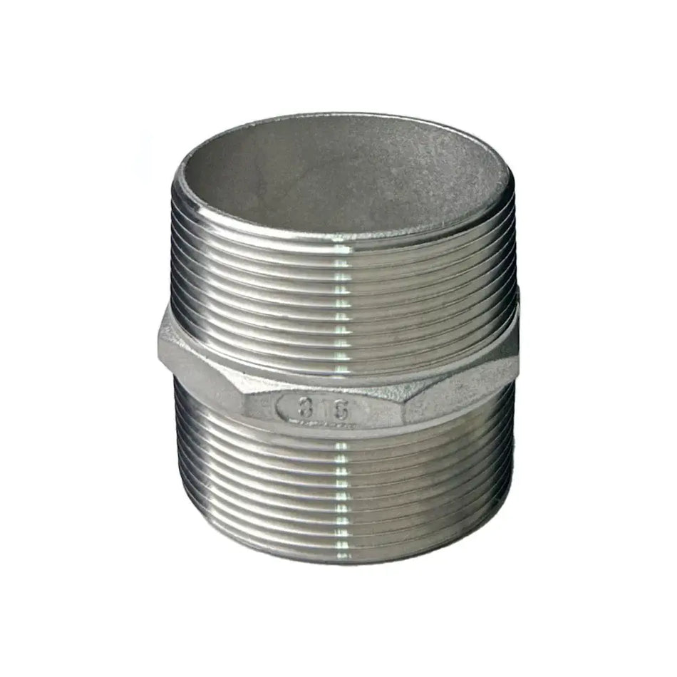 NIPLE TUERCA 1 X 1 NPT HE - HE INOX 316