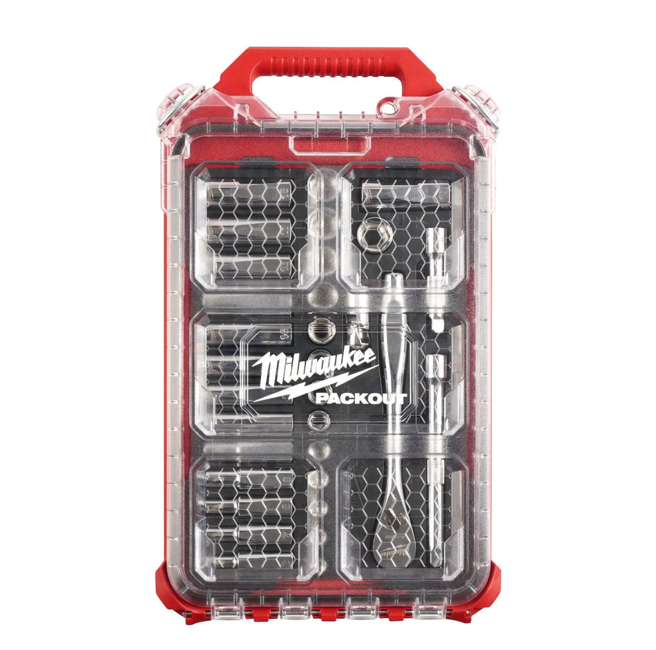 JUEGO DADOS ENC 3/8 32 PZ METRICOS PACKOUT MILWAUKEE 48-22-9482