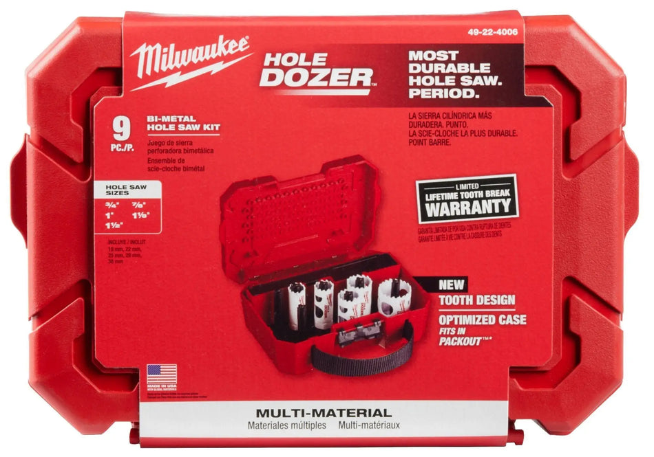 JUEGO SIERRAS COPA 3/4  1.1/2 PULG 9 PZ MILWAUKEE 49-22-4006