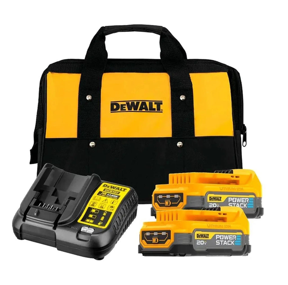 KIT DEWALT 2 BATERIA 1.7 AMP + CARGADOR 20V POWER STACK DCBP034E2-B2
