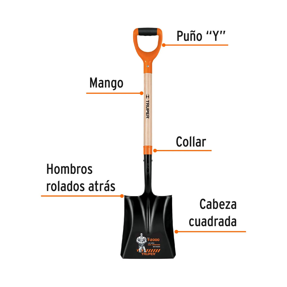 PALA RECTA CON MANGO MADERA PCY-P TRUPER 17161