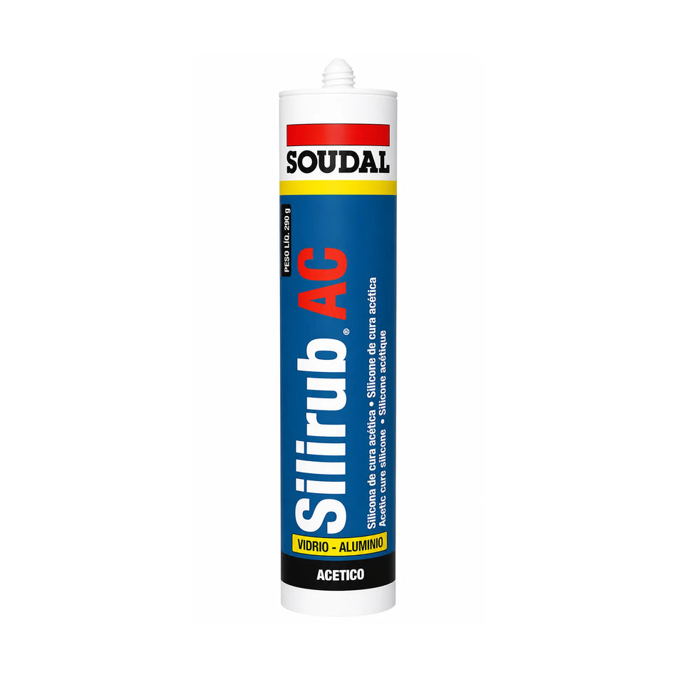SILICONA ACETICA TRANSPARENTE 300 ML SIN FUNGICIDA SOUDAL