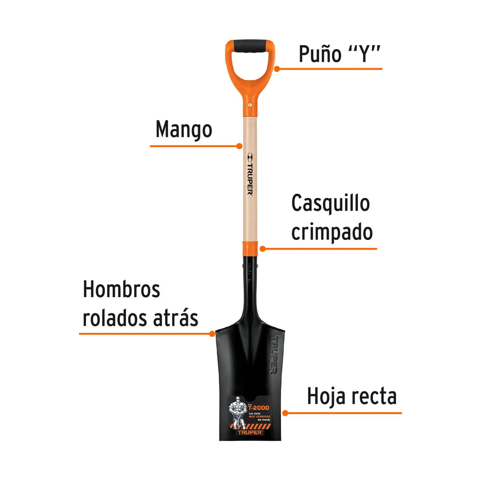 PALA RECTA CON MANGO PLASTICO PES-P TRUPER 17162