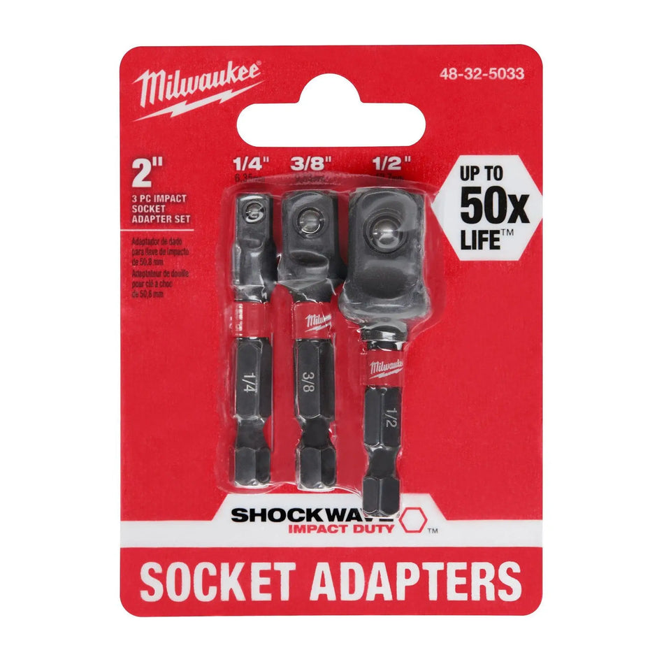 ADAPTADORES DADOS 1/4-3/8-1/2 MILWAUKEE 48-32-5033