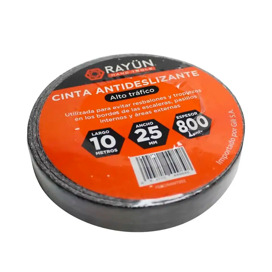 CINTA ANTIDESLIZANTE 25 MM X 10 MTS NEGRO RAYUN