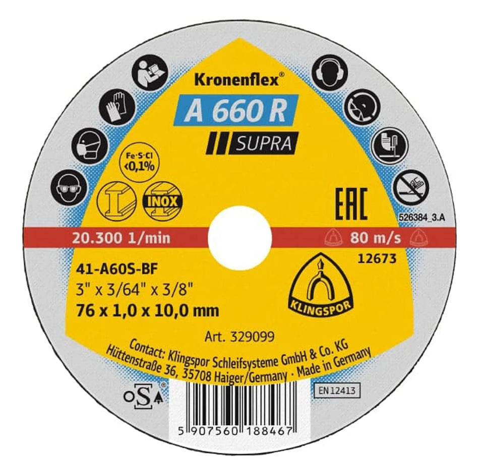 DISCO CORTE 50 X 1.0 X 10 A660R KLINGSPOR 329097