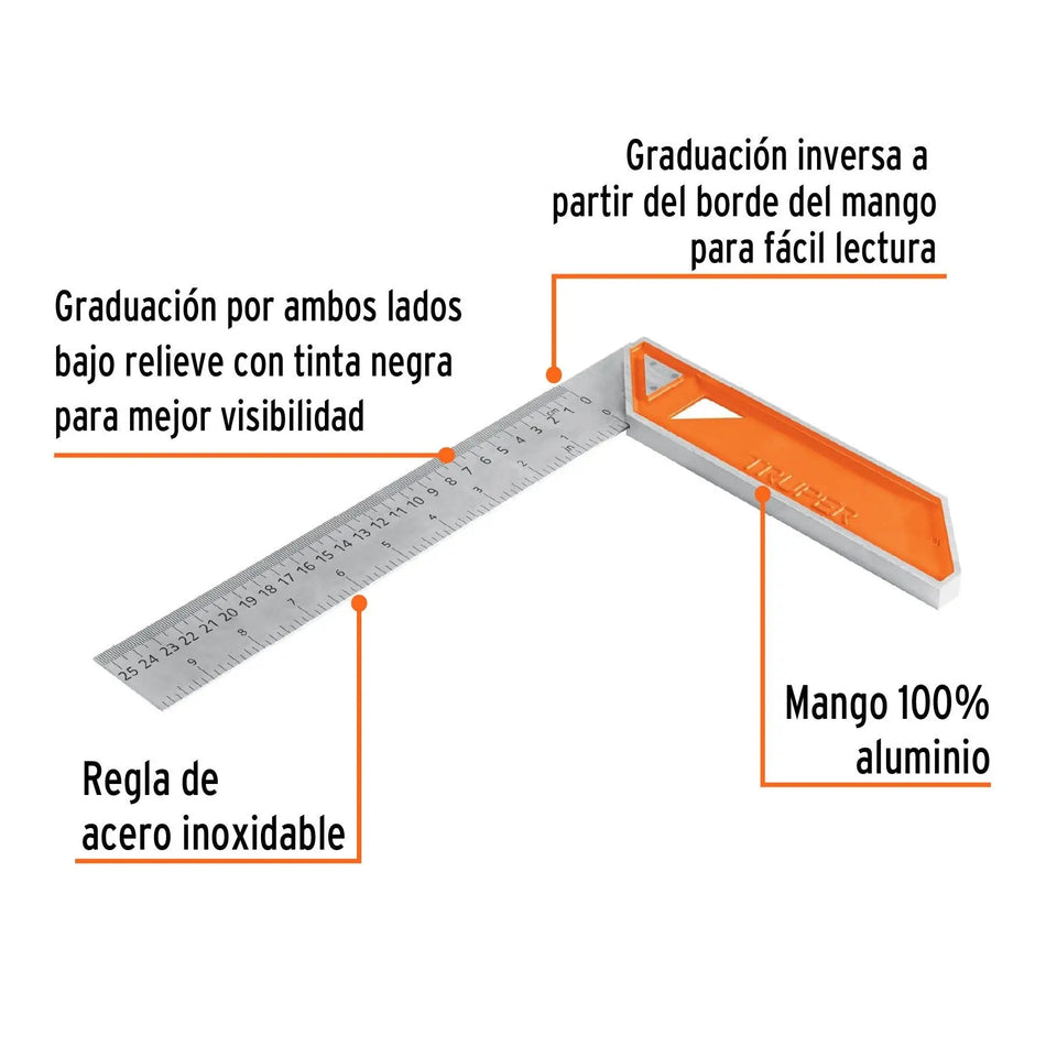 ESCUADRA METALICA 10 PULG TRUPER EC-10