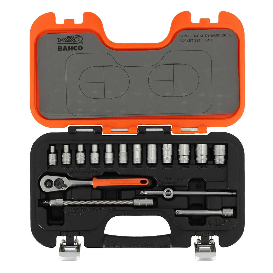 JUEGO DADOS ENC 1/4  4-13MM BAHCO S160
