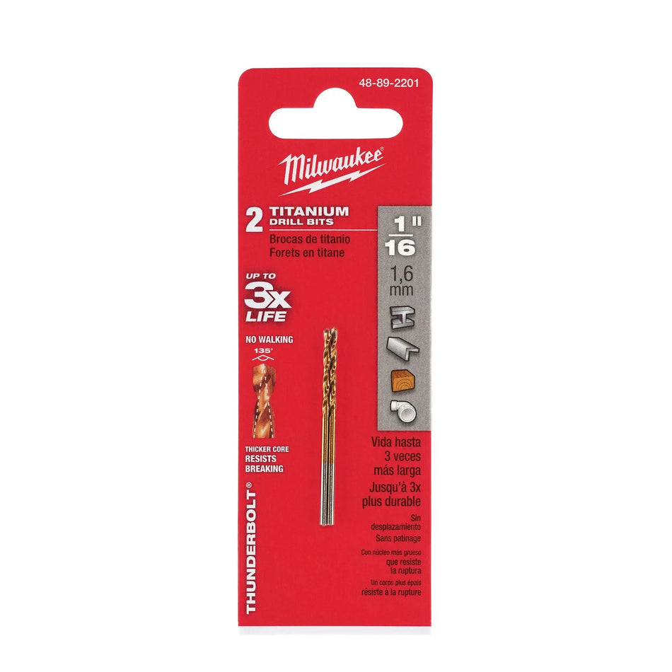 SET BROCA TITANUM 1/16 X 2 UNID MILWAUKEE 48-89-2201