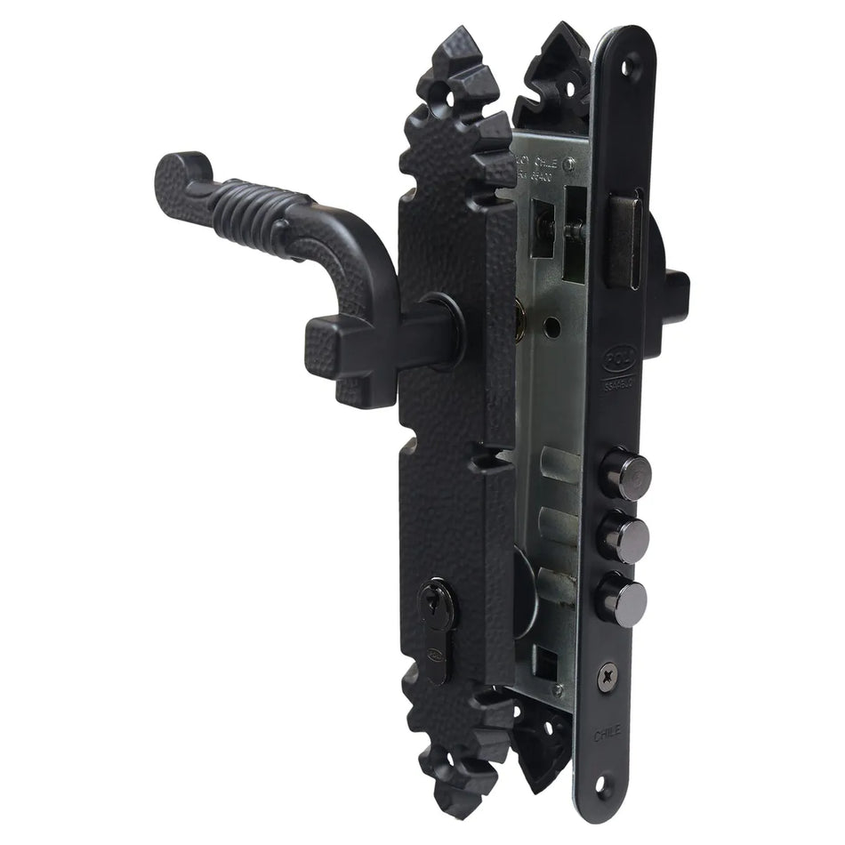 CERRADURA PUERTA EMBUTIR RUSTICA 104692 POLI