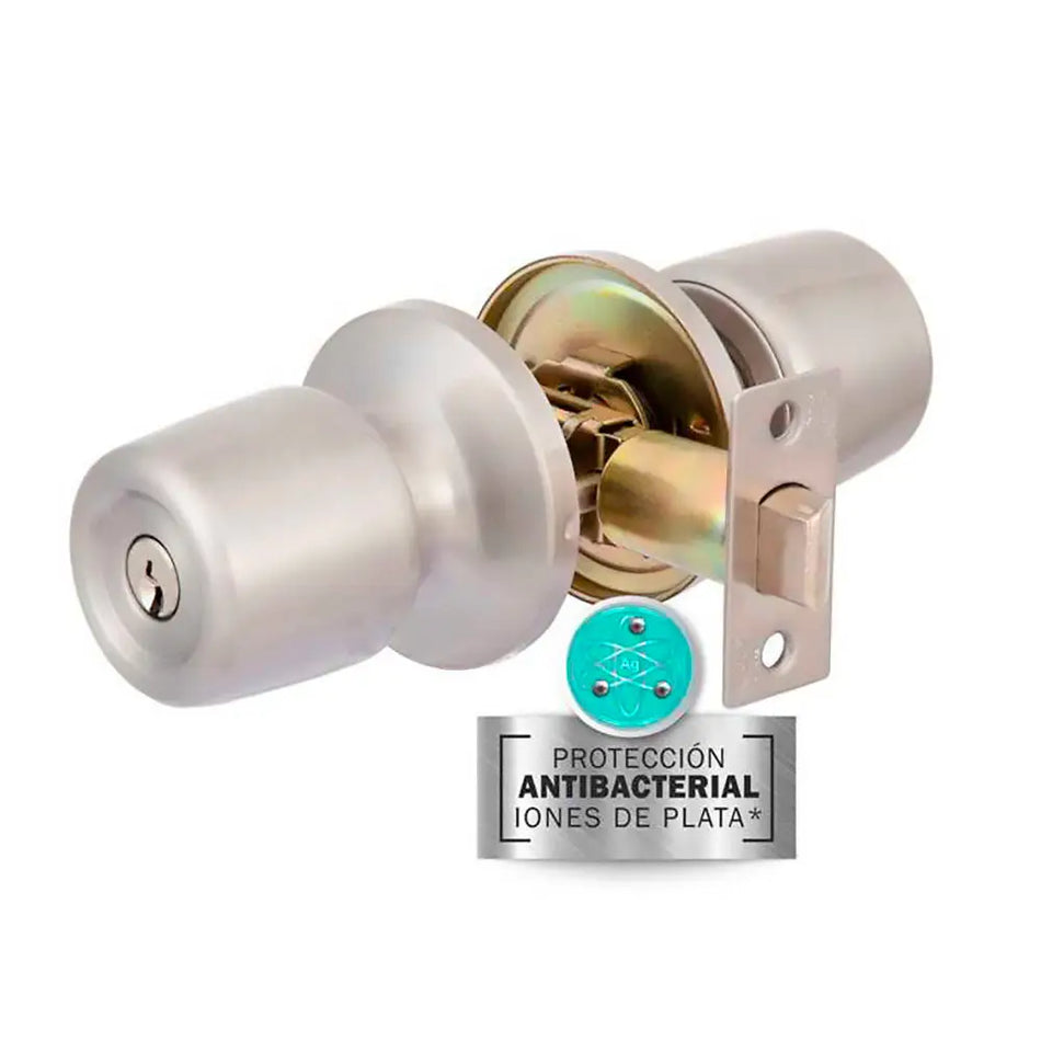 CERRADURA PUERTA DORM/OFIC POMO POLI INOX 830301