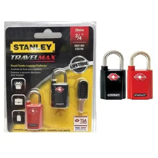 LUGGAGE PADLOCK 20 MM X 2 UNITS S822-069 STANLEY
