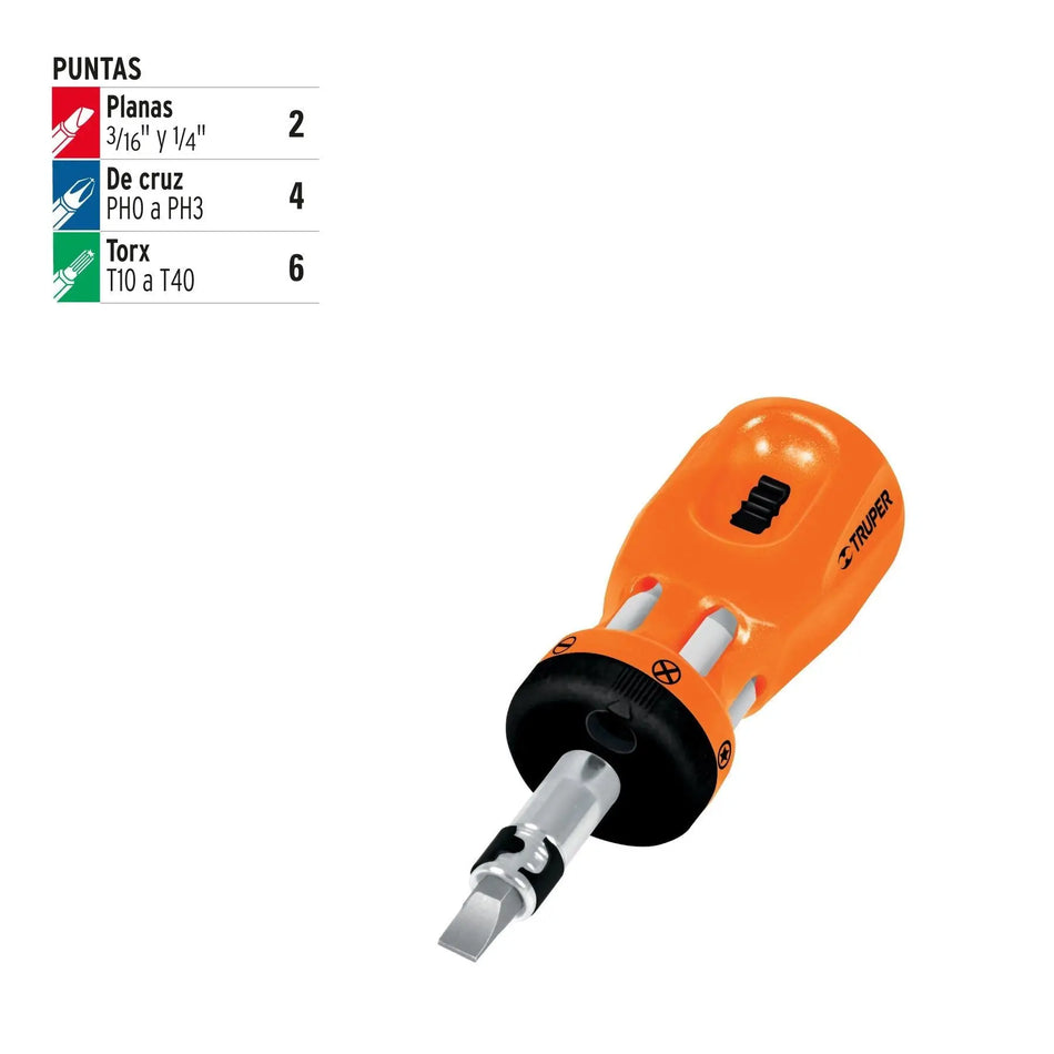 MINI DESTORNILLADOR 12 EN 1 TRUPER DTROM-12