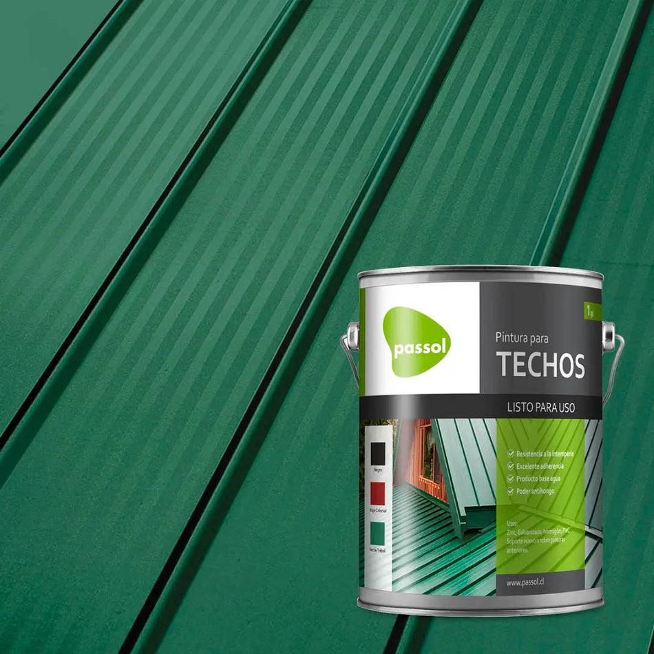 PINTURA TECHO 2 EN 1 VERDE TREBOL PASSOL GALON