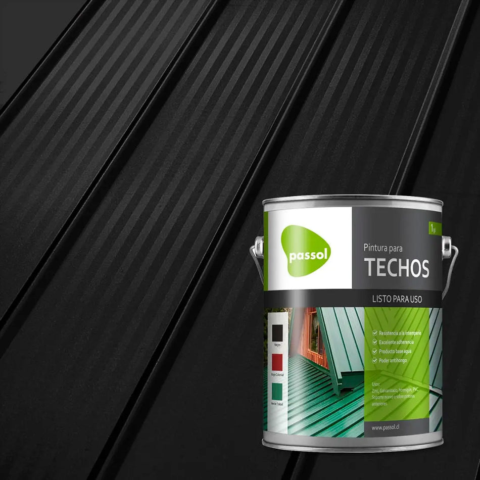 PINTURA TECHO 2 EN 1 NEGRO PASSOL GALON