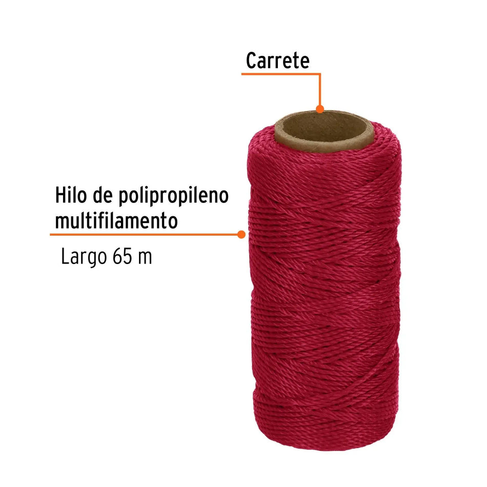 HILO PARA ALBAÑIL ROJO TRUPER HIL-65R