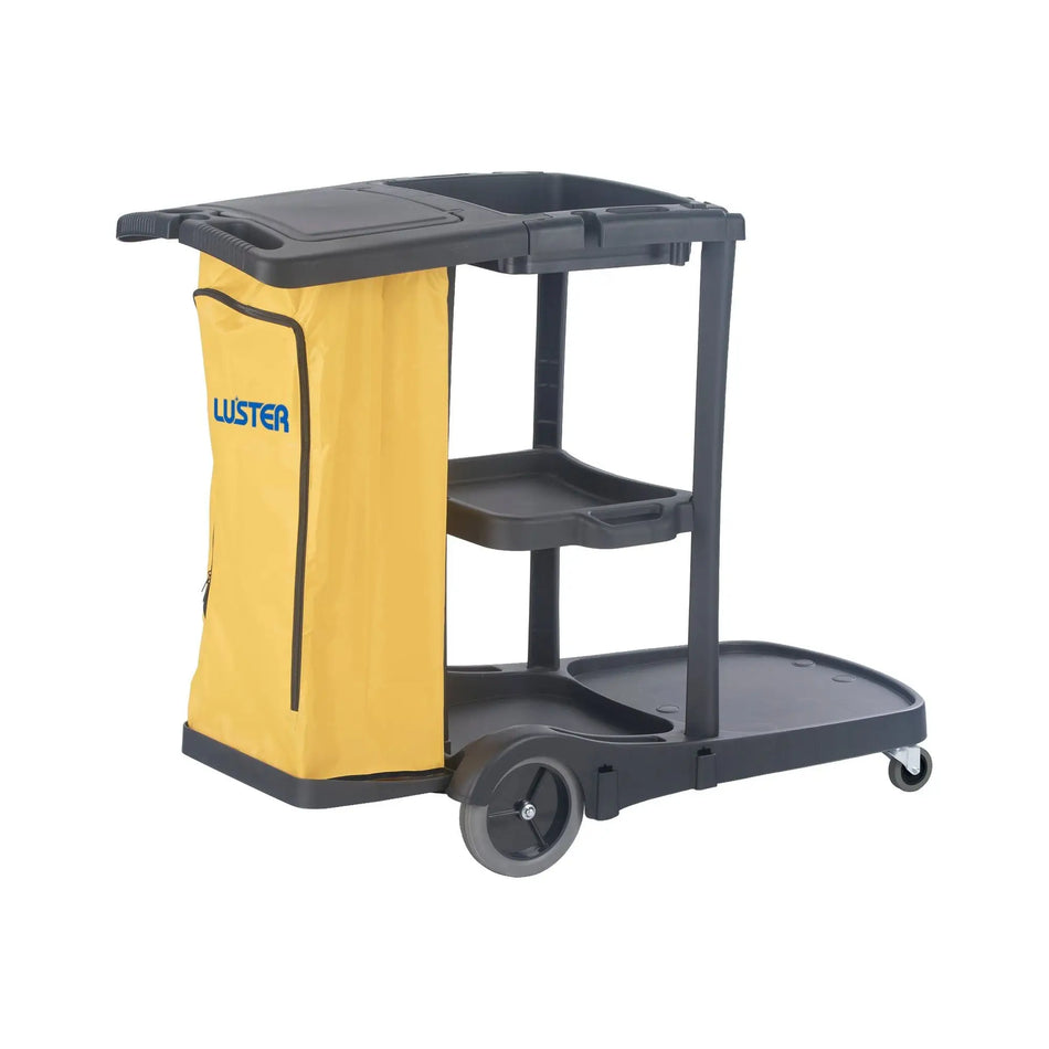 CARRO PARA LIMPIEZA NEGRO C/TAPA LUSTER