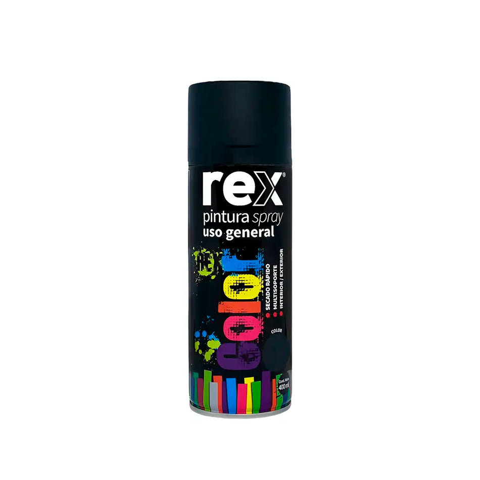 PINTURA SPRAY 400 ML NEGRO MATE REX