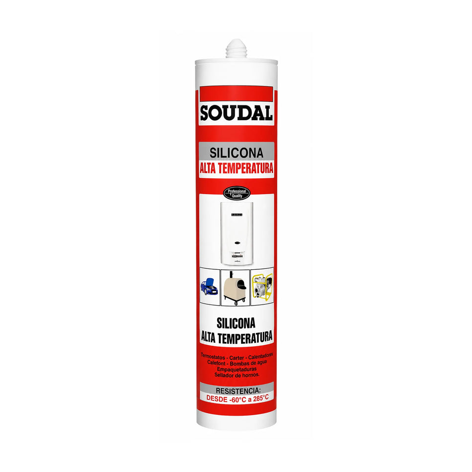 SILICONA ALTA TEMP ROJA 280 ML SOUDAL 147303