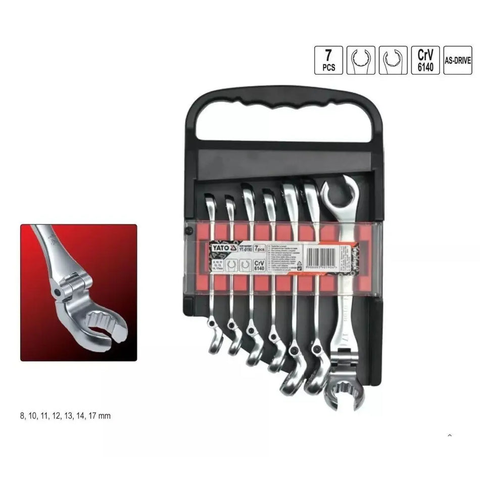 JUEGO LLAVES NIPLERAS 8 - 17 MM 7 PZ YATO YT-0190