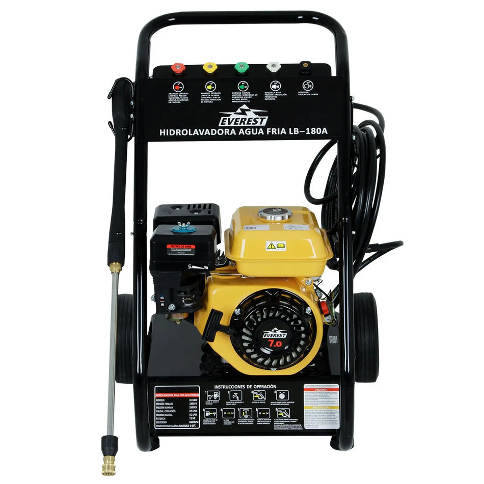HIDROLAVADORA 180 BAR BENCINERA 2600 PSI 6.5 HP EVEREST LB-180A