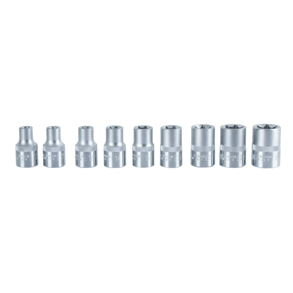 JUEGO DADOS ENC 1/2  9PZ TORX HEMBRA E10-E24 JONNESWAY S06H49S