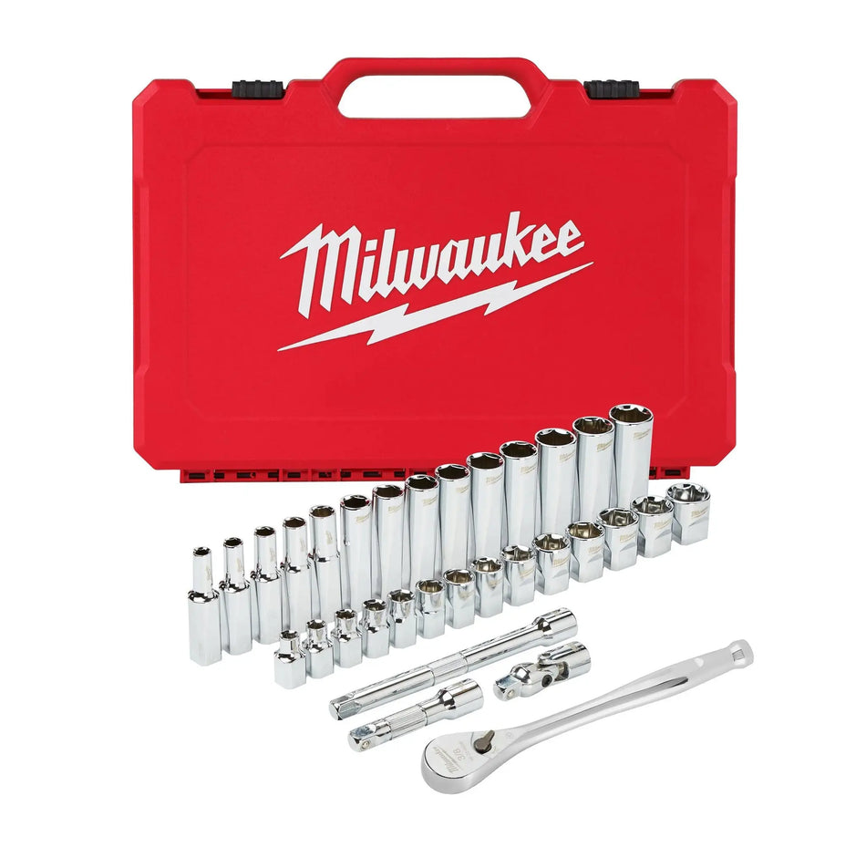 JUEGO DADOS ENC 3/8 32 PZ METRICOS MILWAUKEE 48-22-9508