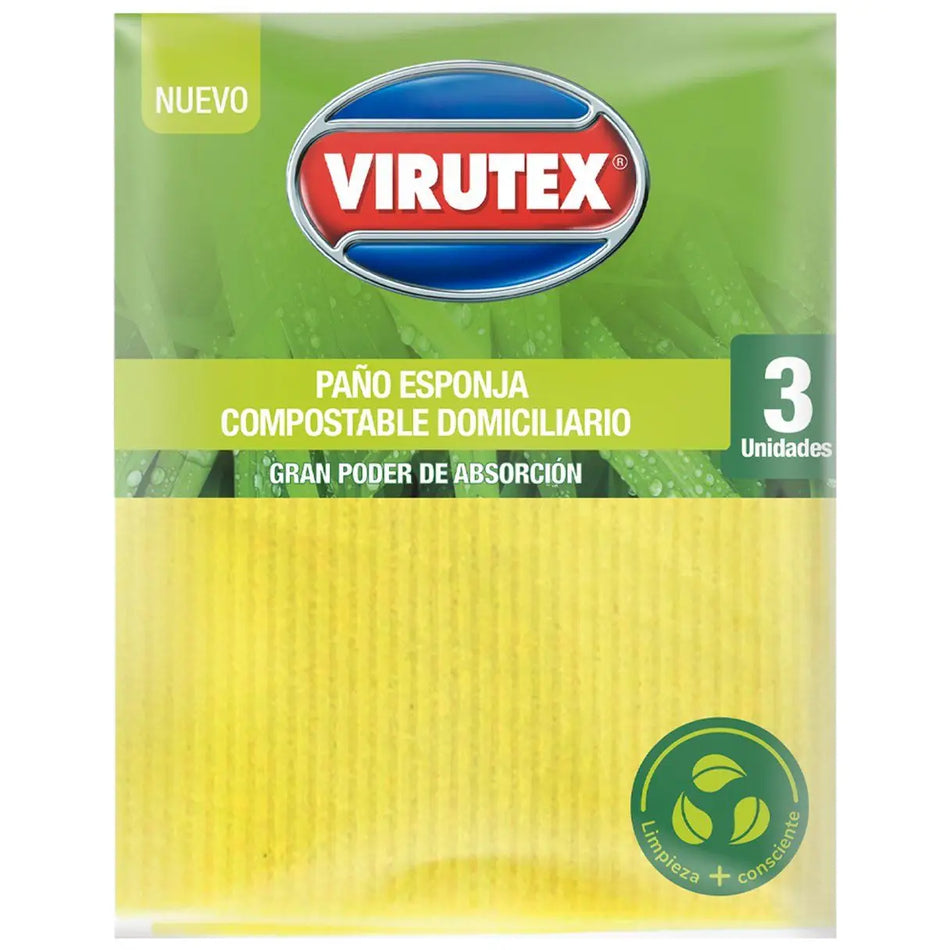 PAÑO CELULOSA ESPONJA SPONGI 3 UNID VIRUTEX C200505