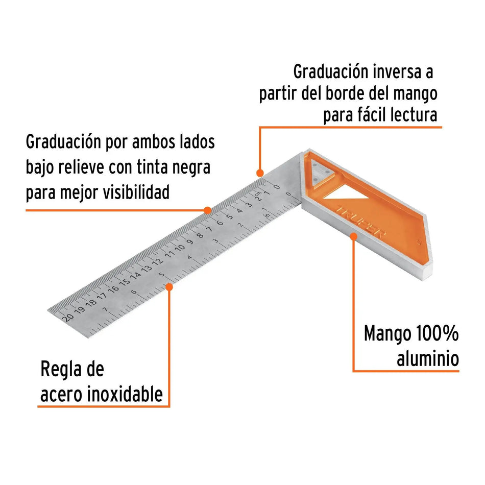 ESCUADRA METALICA 8 PULG TRUPER EC - 8