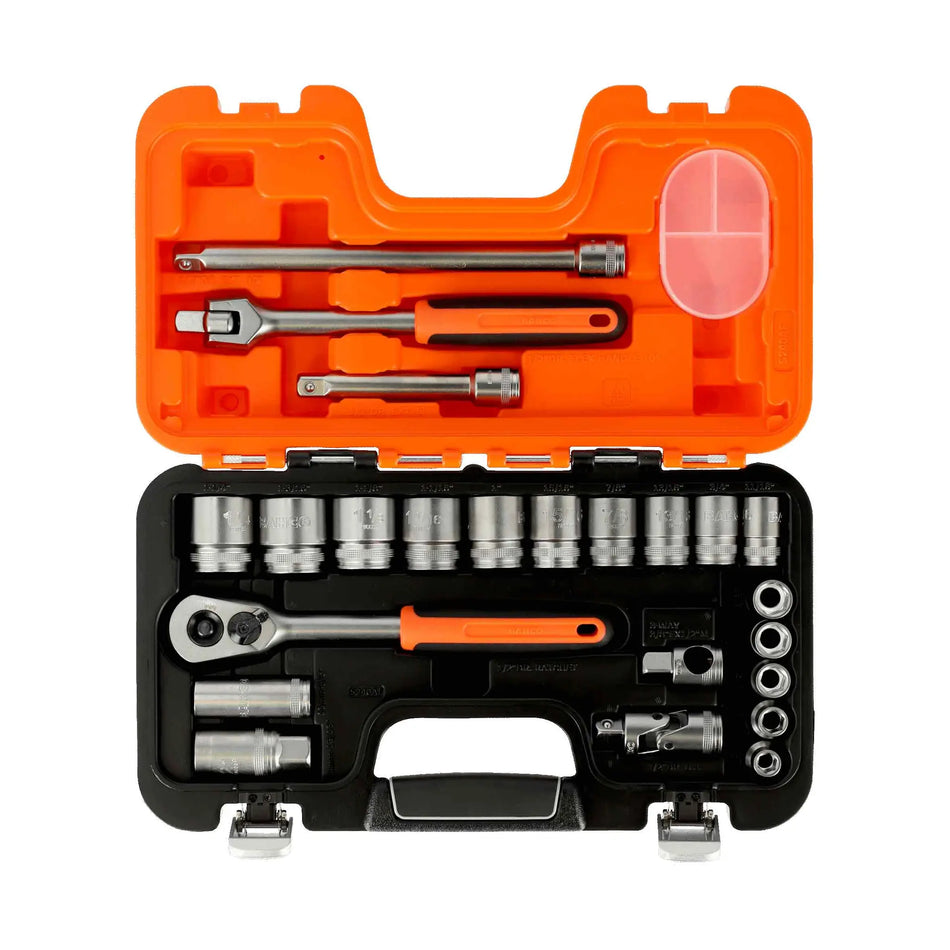 JUEGO DADOS ENC 1/2 3/8 A 1.1/4 PULG 24 PZ BAHCO S240AF
