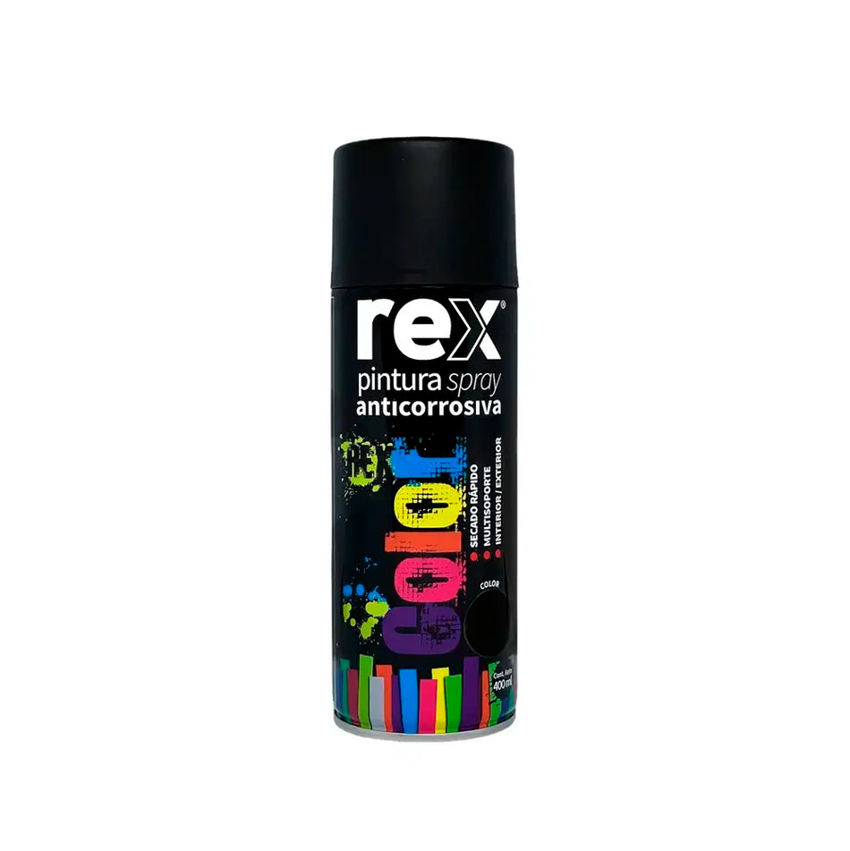 PINTURA SPRAY 400 ML ANTICORR. NEGRO REX