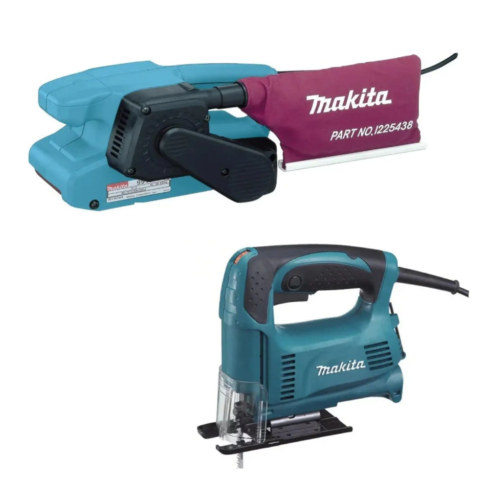 LIJADORA DE BANDA + SIERRA CALADORA 220V MAKITA 9911-1