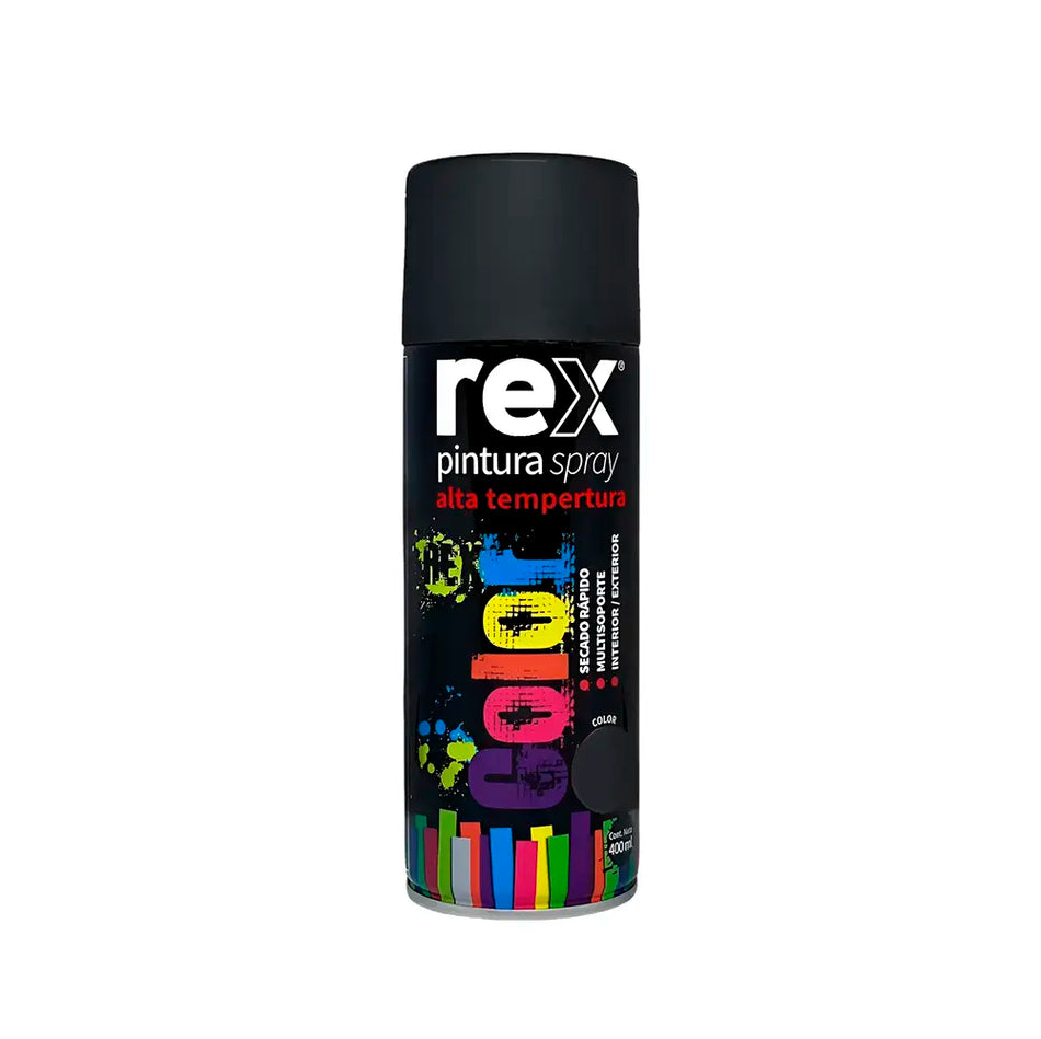 PINTURA SPRAY 400 ML ALTA TEMP NEGRO REX