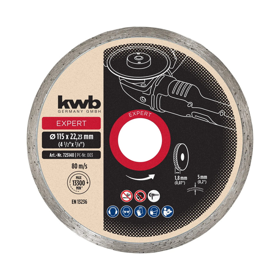 DISCO DIAMANTADO 115 MM CONTINUO KWB 725140