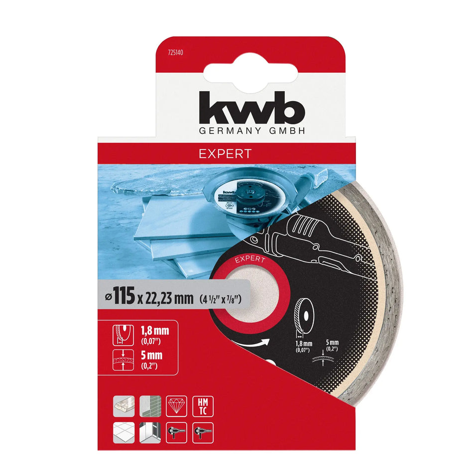 DISCO DIAMANTADO 115 MM CONTINUO KWB 725140